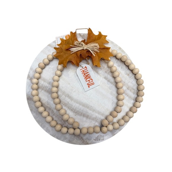 Other - Wood Bead Pumpkin Decor Fall Harvest Thanksgiving Table Top Accent